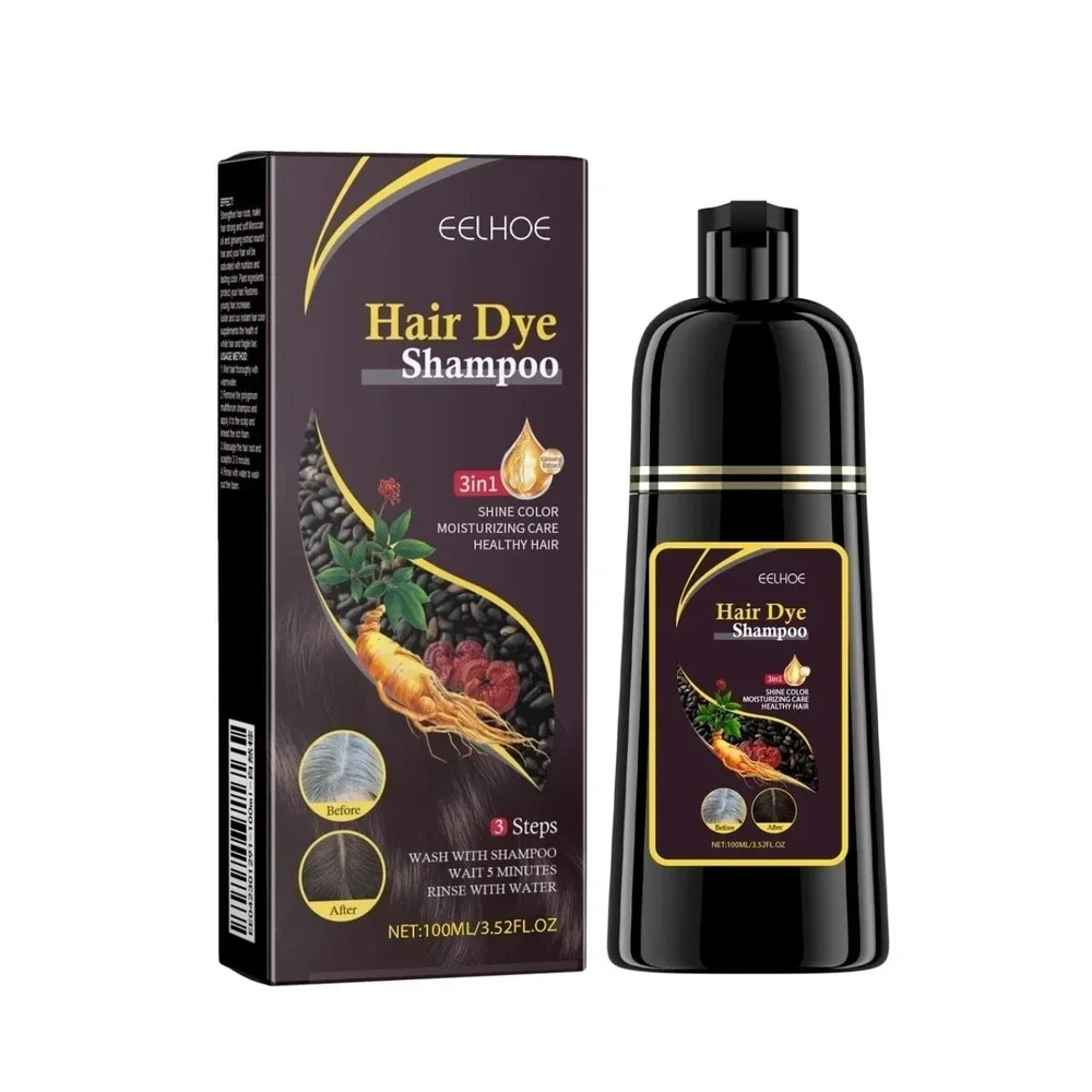 3-in-1‎ Natural Black Hair Dye Shampoo - Hair Darkening, Growth Boost, Moisture